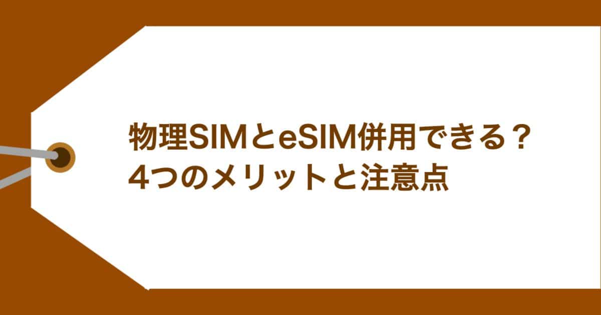 物理SIMとeSIM併用できる？4つのメリットと注意点