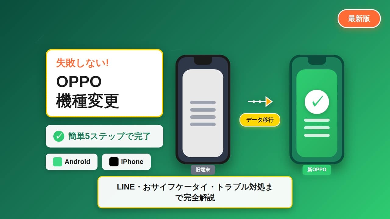 OPPOスマホ機種変更やること｜Android・iPhoneのデータ移行